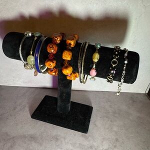 Bracelet Bundle Lot—11 Mixed Style Bracelets (Bangles, Beaded, Charm, Stretch)